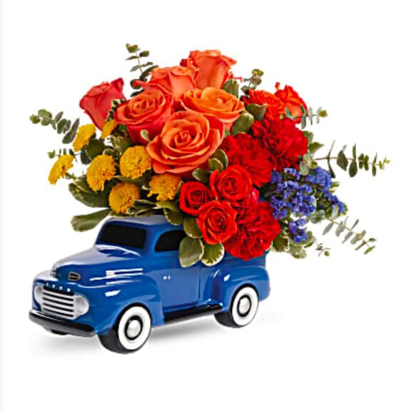 Teleflora ‘48 Ford Pickup Planter - Charming Ceramic Replica for Reusable Plant - Picture 11 of 11